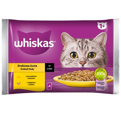 whiskas 1+ drobiowa uczta w sosie 340g