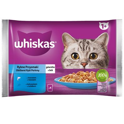 whiskas 1+ rybne przysmaki w galaretce 340g