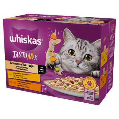 whiskas Tasty Mix kremowe wariacje w sosie 4 x 1,02 kg (12 x 85 g)