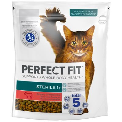 PERFECT FIT Sterile 1+ bogaty w wołowinę 750g