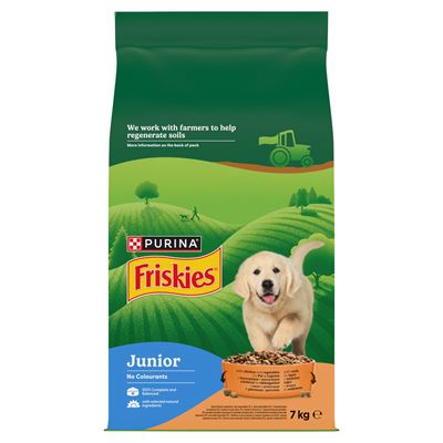 Friskies Junior Sucha karma dla psa z kurczakiem, warzywami i mlekiem 7 kg