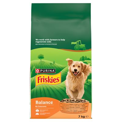 Friskies Balance Sucha karma dla psa z kurczakiem, wołowiną i warzywami 7 kg