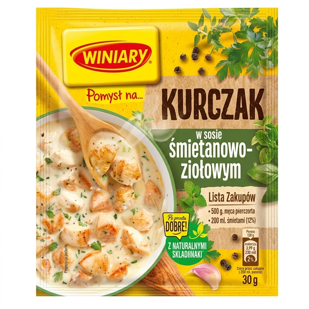 Pomysł na kurczaka w sos śm.-zioł Winiary 30g