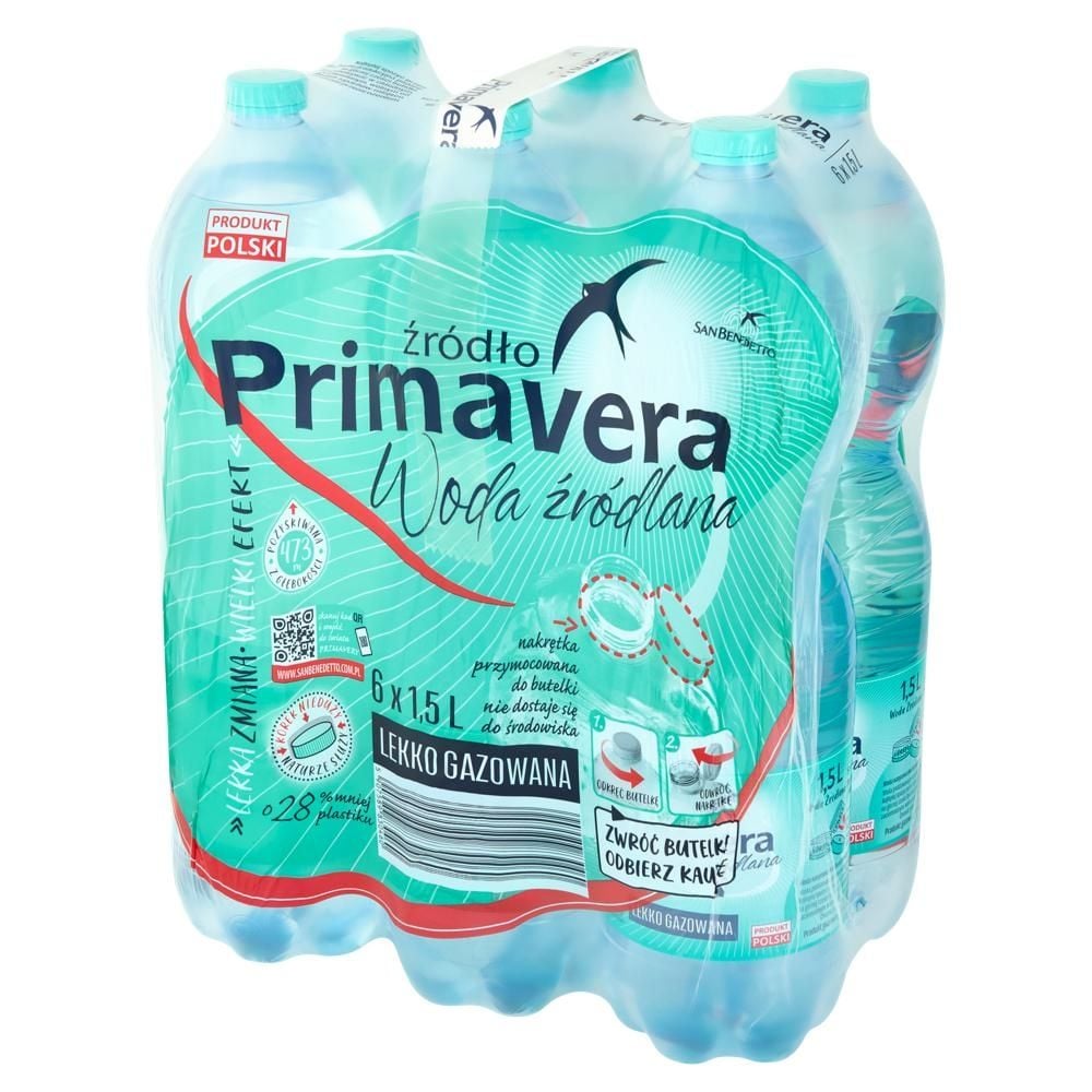Primavera Woda źródlana lekko gazowana 6 x 1,5 l