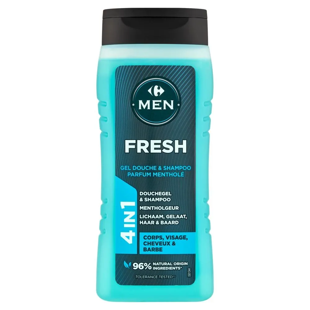 Carrefour Men Fresh 4 in 1 Żel pod prysznic i szampon 300 ml