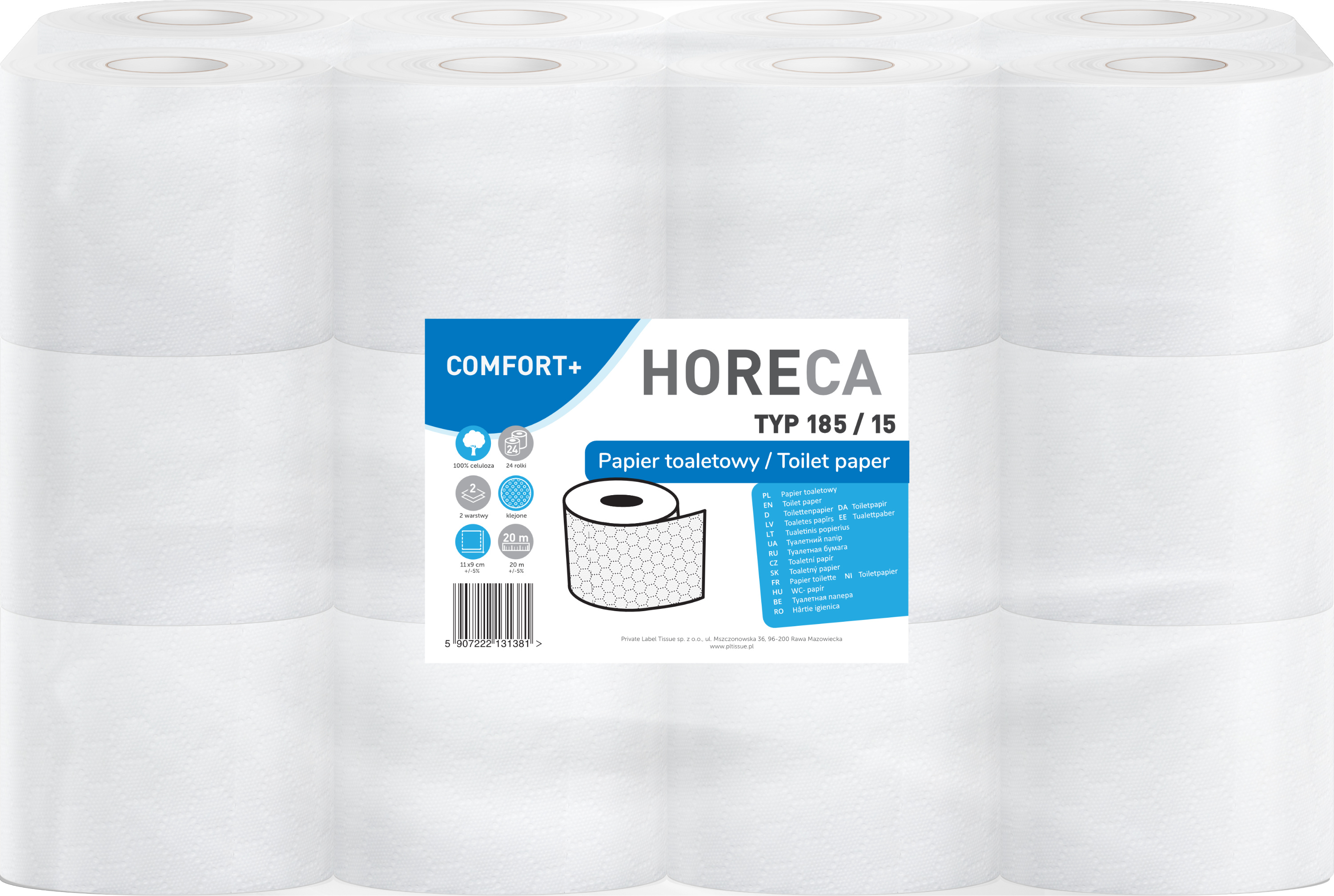 Papier toaletowy 2-warstwowy, 24 rolki