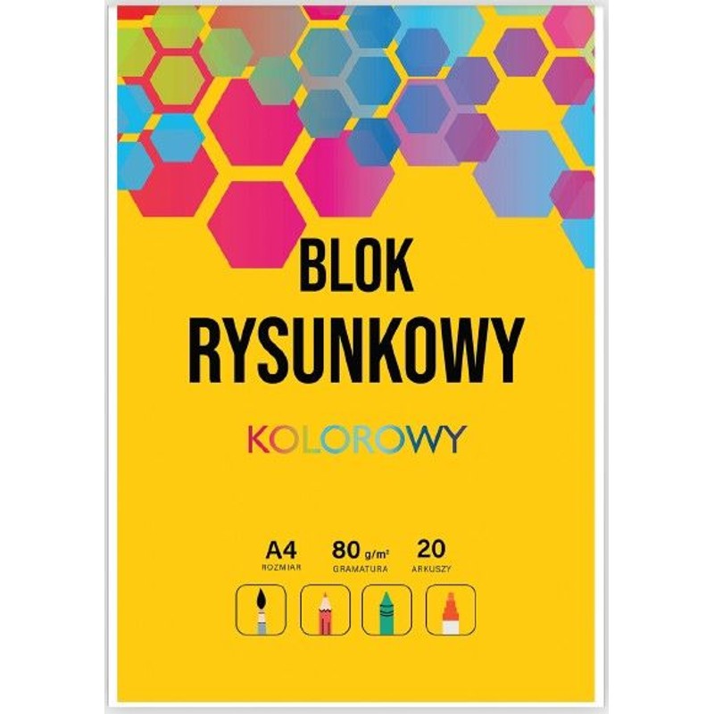 Blok rysunkowy A4 20 kartek kolorowy Auchan 1 szuka