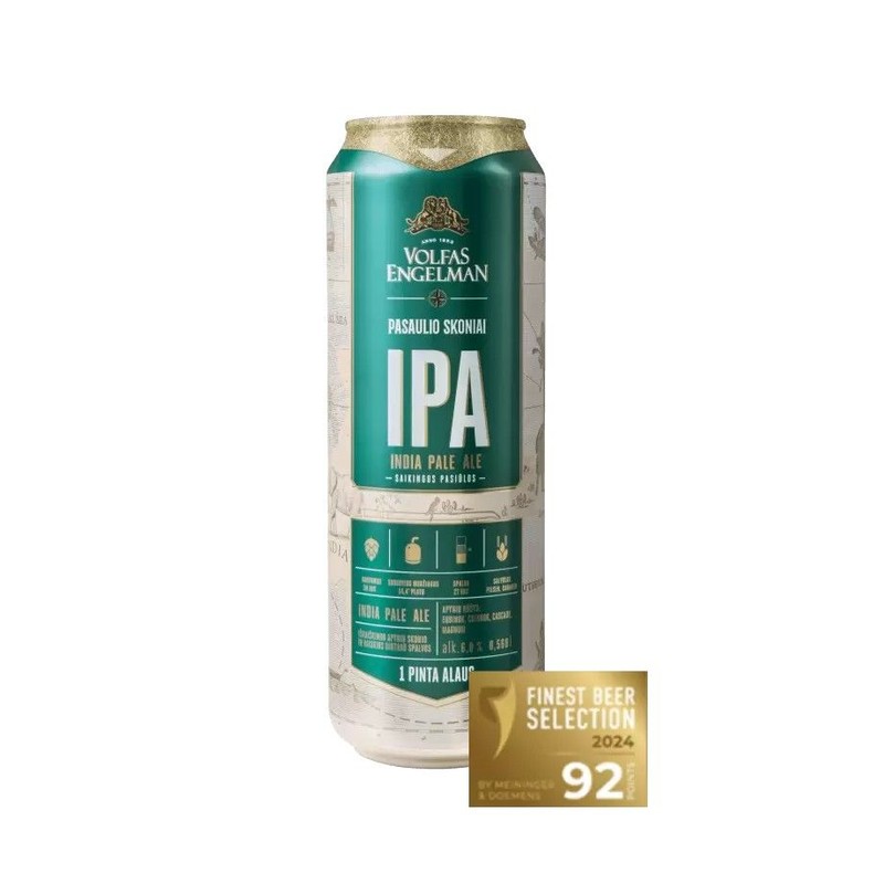 Piwo typu IPA alk. 6,0% obj. Volfas Engelman 568 ml