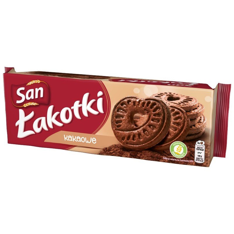 Łakotki ciastka kakaowe San 146g