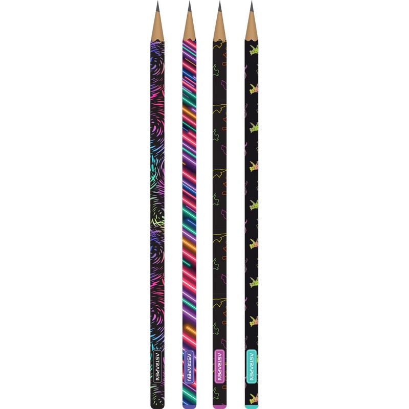 Ołówek grafitowy trójkątny HB Astrapen Neon/Cats mix ASTRA 1 sztuka