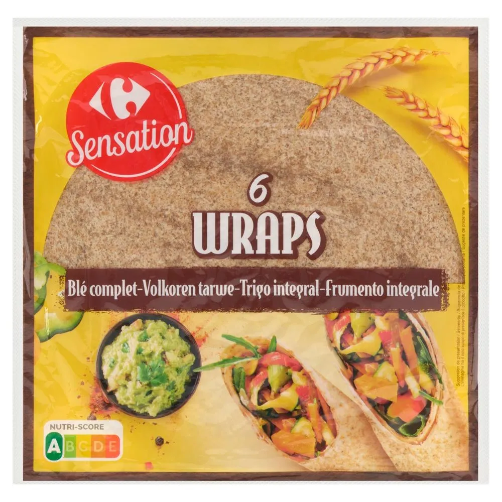 Carrefour Sensation Placki z mąki pszennej pełnoziarnistej 370 g (6 sztuk)