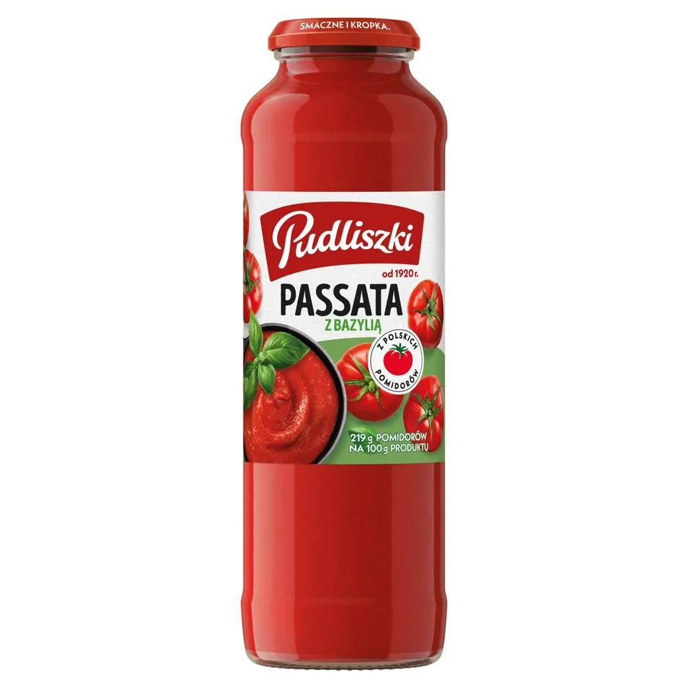 Pudliszki Passata przecier pomidorowy z bazylią 700 g