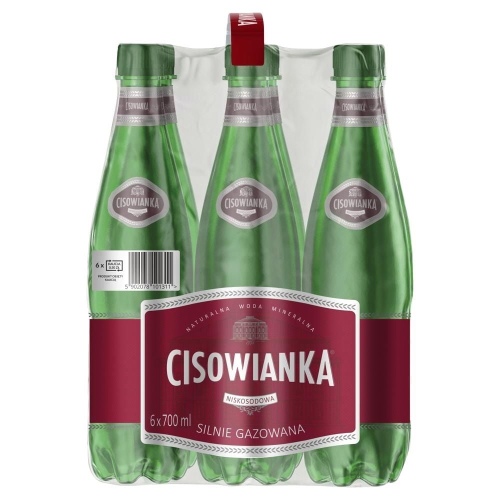 Cisowianka Naturalna woda mineralna silnie gazowana niskosodowa 6 x 700 ml
