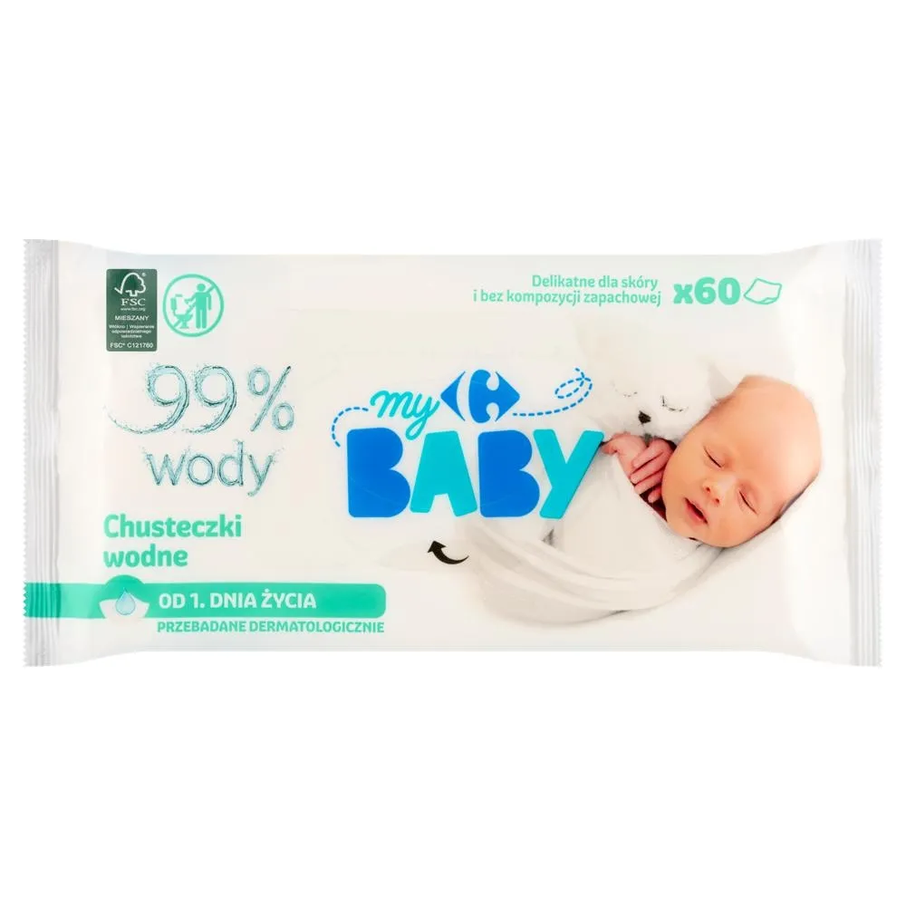 Carrefour my Baby Chusteczki wodne 60 sztuk