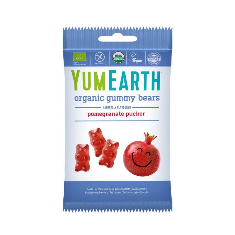 BIO Żelki miśki o smaku granatu z witaminą C Yumearth 50 g