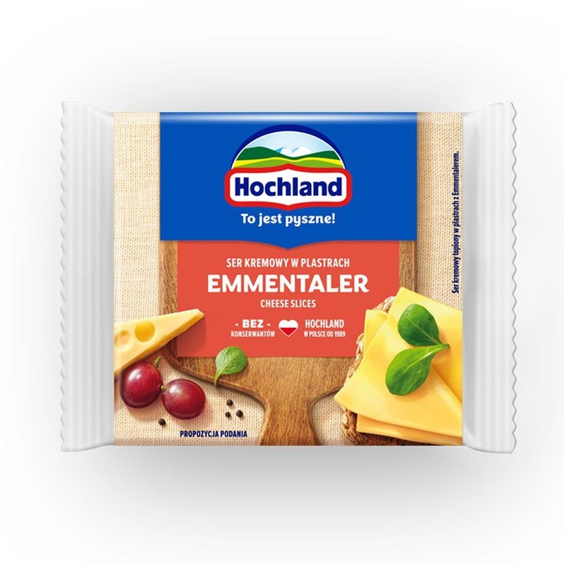 Ser emmentaler kremowy topiony w plastrach Hochland 130 g