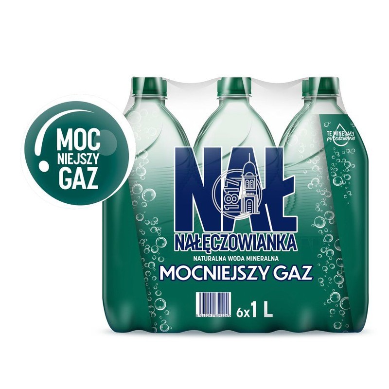 Woda mineralna mocniejszy gaz Nalęczowianka 6 x 1 l