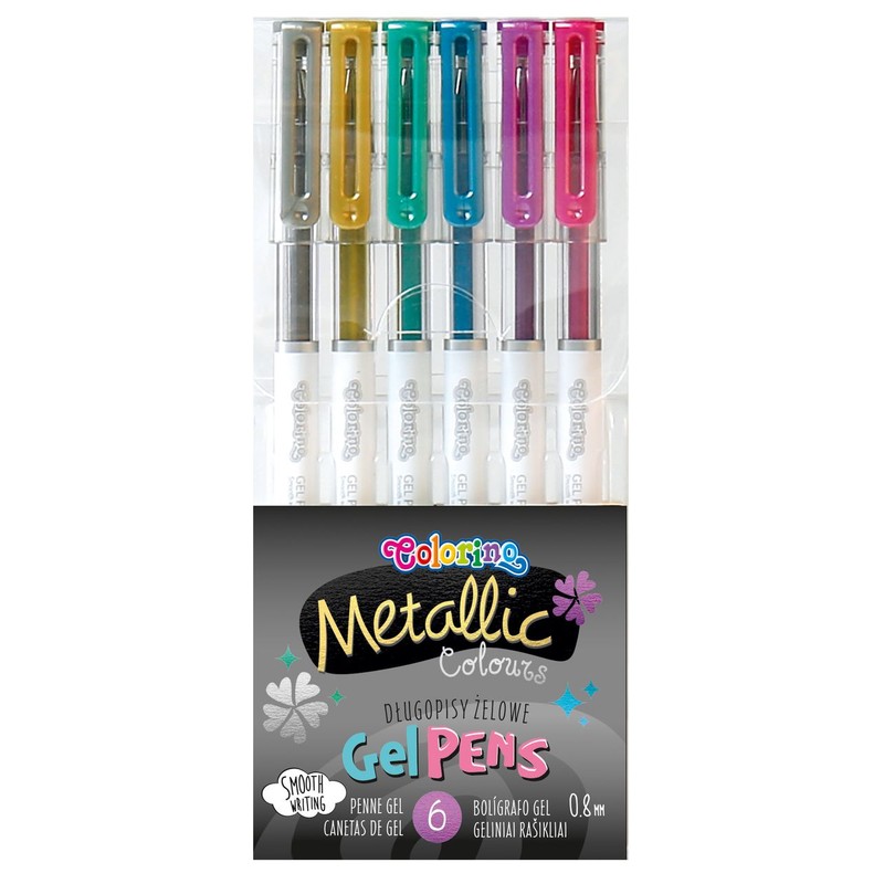 Długopisy żelowe metallic  Colorino 6 sztuk