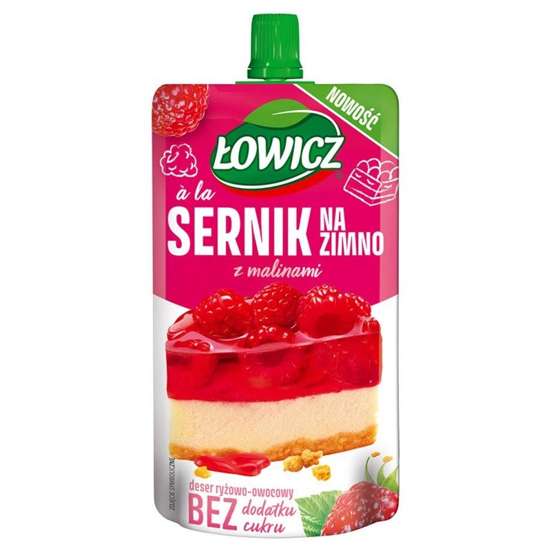 Deser ryżowo ala sernik na zimno z malinami Łowicz 100 g