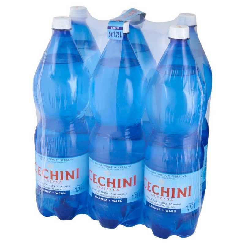 Woda częściowo odgazowana mineralna wysokonasycona Cechini Muszyna 6 x 1,75 l