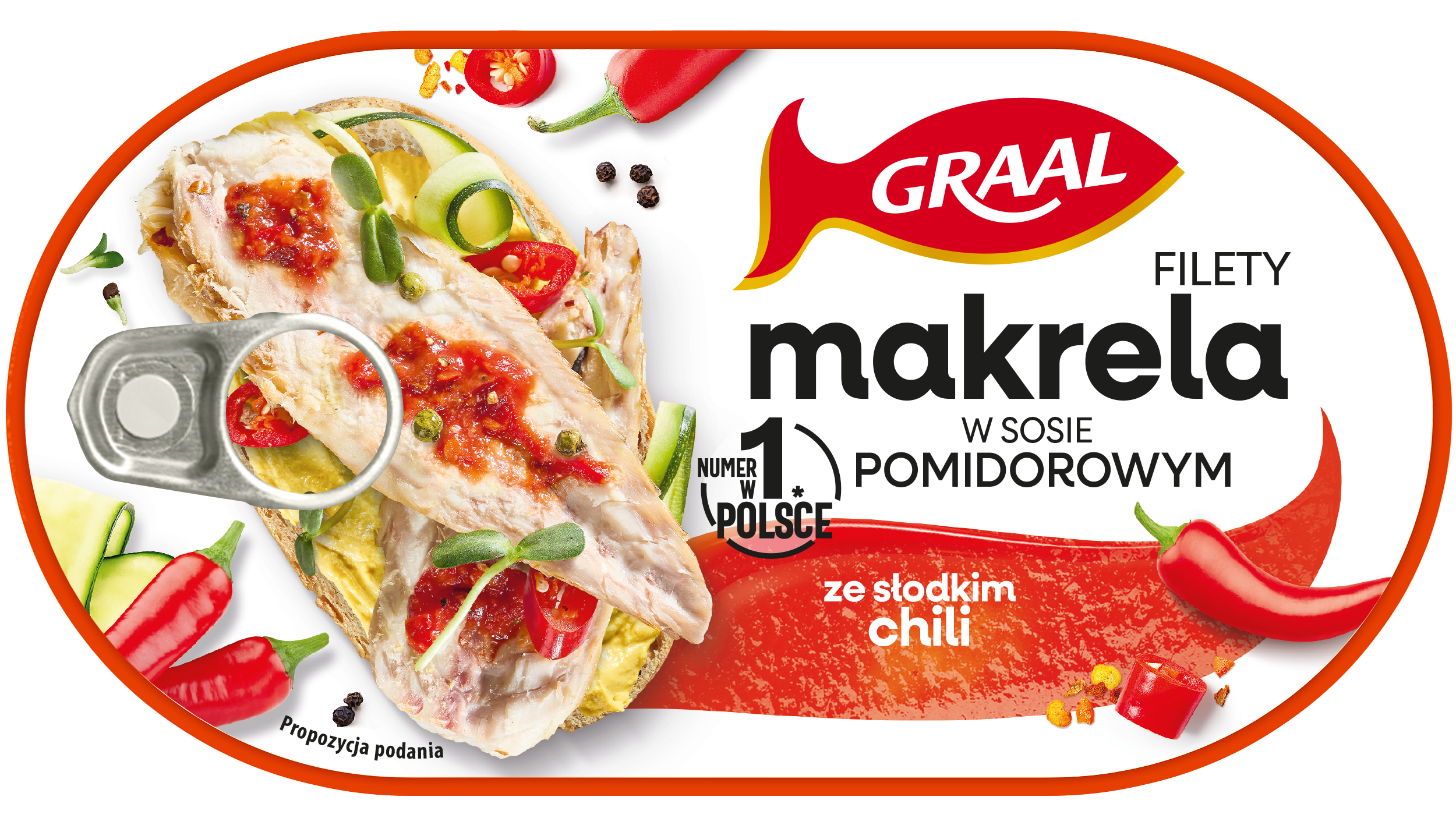Graal Filety Z Makreli W Sosie Pomidorowym Ze Słodkim Chili 170G