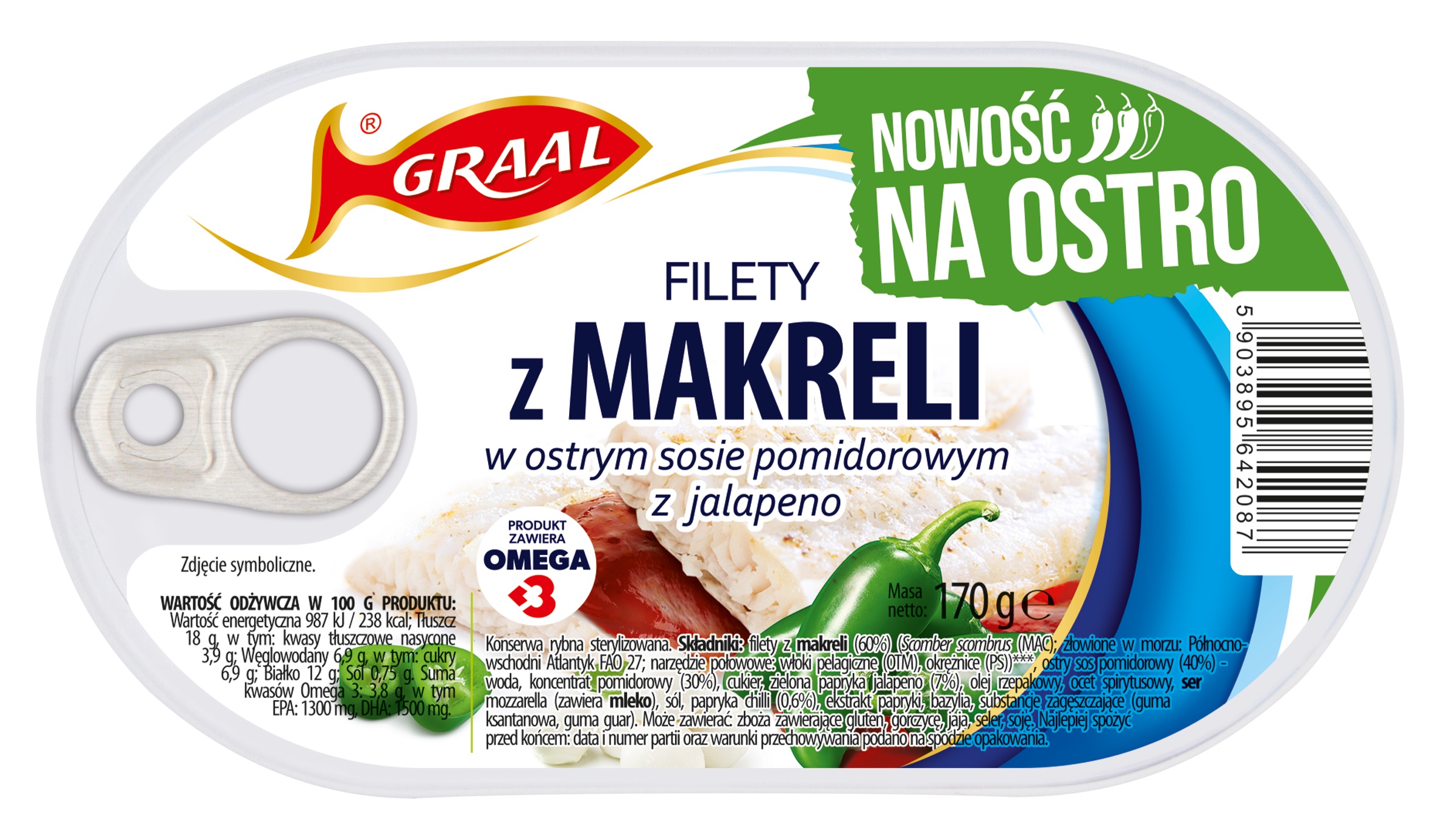 Graal Filety Z Makreli W Ostrym Sosie Pomidorowym Z Jalapeno 170G