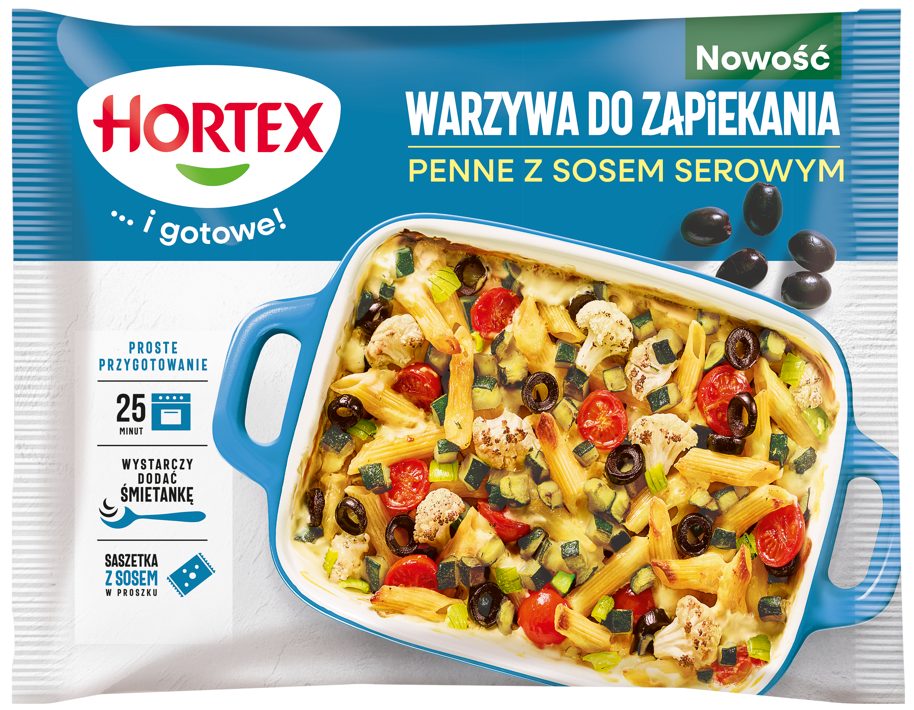 Hortex Warzywa Do Zapiekania Penne Z Sosem Serowym 450G
