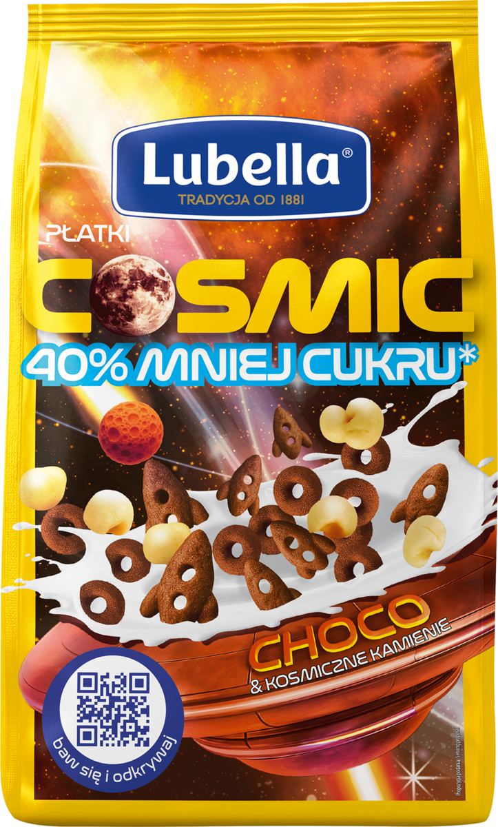 Lubella Płatki Cosmic Rakiety I Kółka Czekoladowe 350G