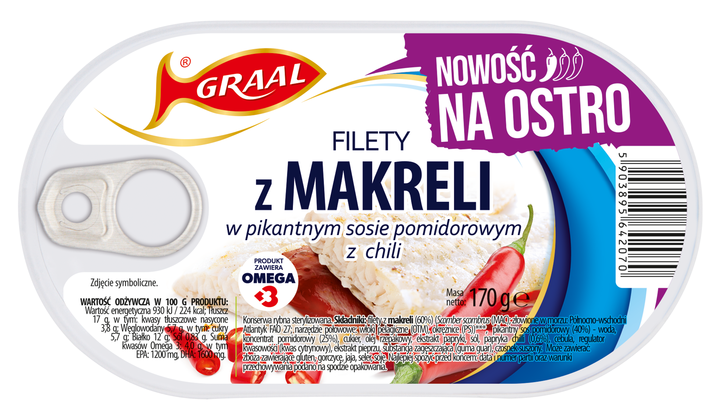 Graal Filety Z Makreli W Pikantnym Sosie Pomidorowym Z Chili 170G