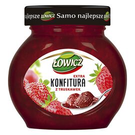 Łowicz Konfitura extra z truskawek o obniżonej zawartości cukrów 240 g