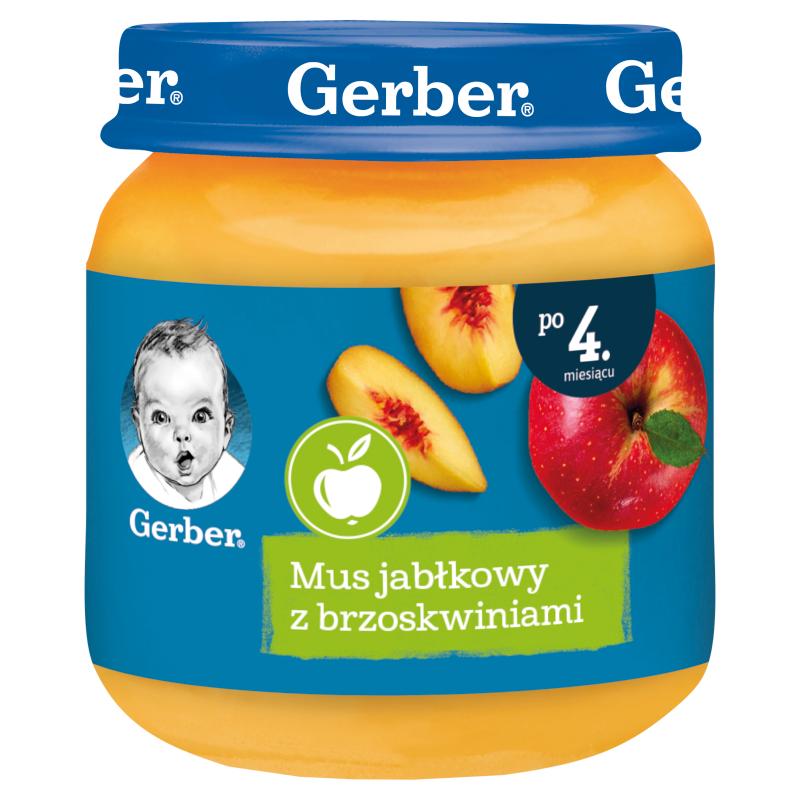 Mus jabłkowy z brzoskwiniami dla niemowląt po 4 miesiącu