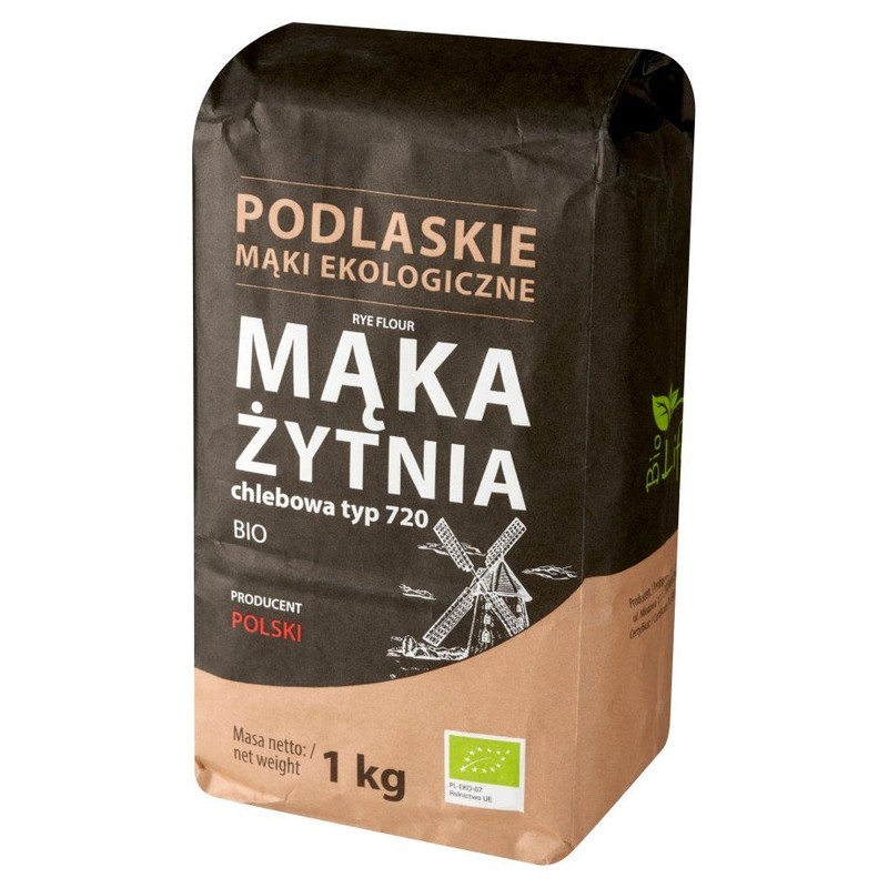BIO Mąka żytnia. chlebowa  Podlaskie mąki ekologiczne 1 kg