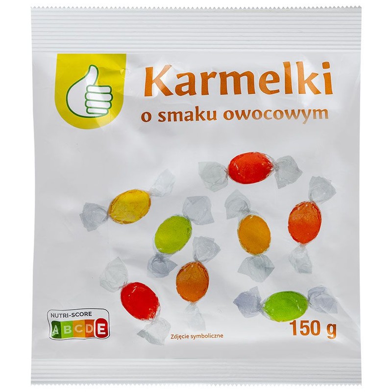 Karmelki twarde o smaku owocowym Auchan 150 g