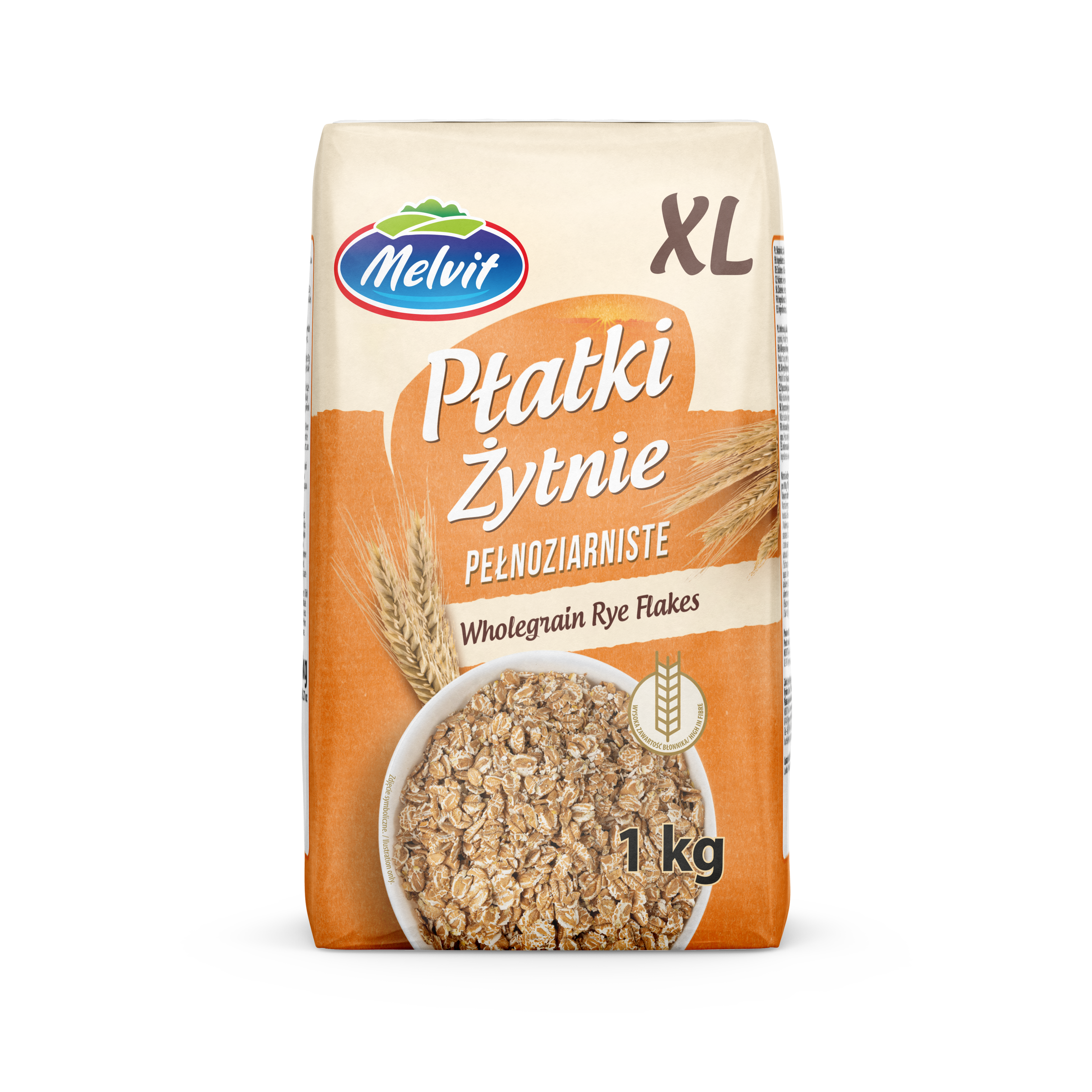 Melvit Płatki Żytnie 1Kg