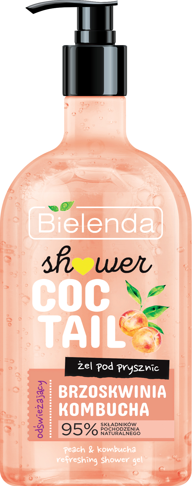 Bielenda Shower Coctail Odświeżający Żel Pod Prysznic Brzoskwinia + Kombucha 400 Ml