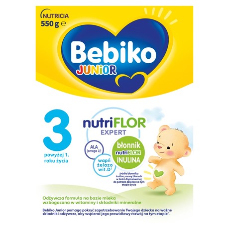 Bebiko Junior 3 Odżywcza formuła na bazie mleka dla małych dzieci powyżej 1. roku życia 550 g