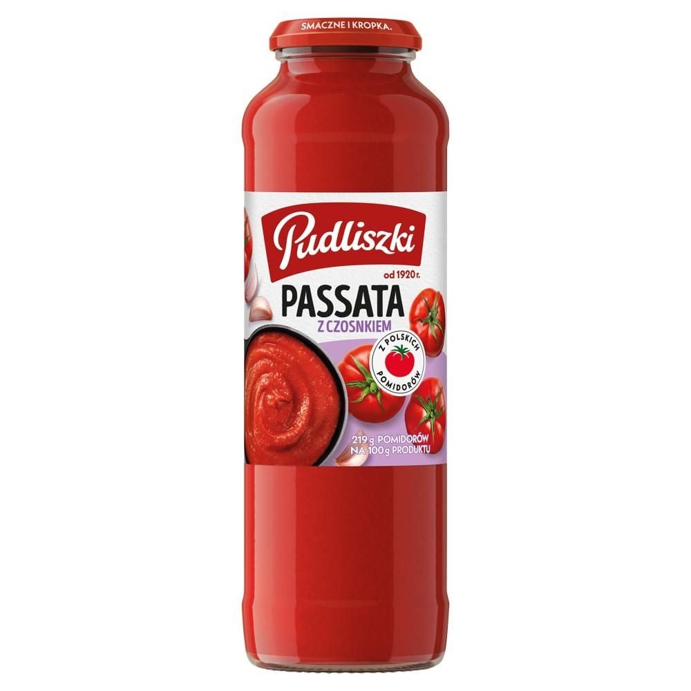 Pudliszki Passata przecier pomidorowy z czosnkiem 700 g