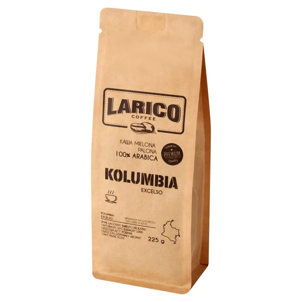 Larico Coffee Kolumbia Excelso 100 % Arabica Kawa mielona palona 225 g