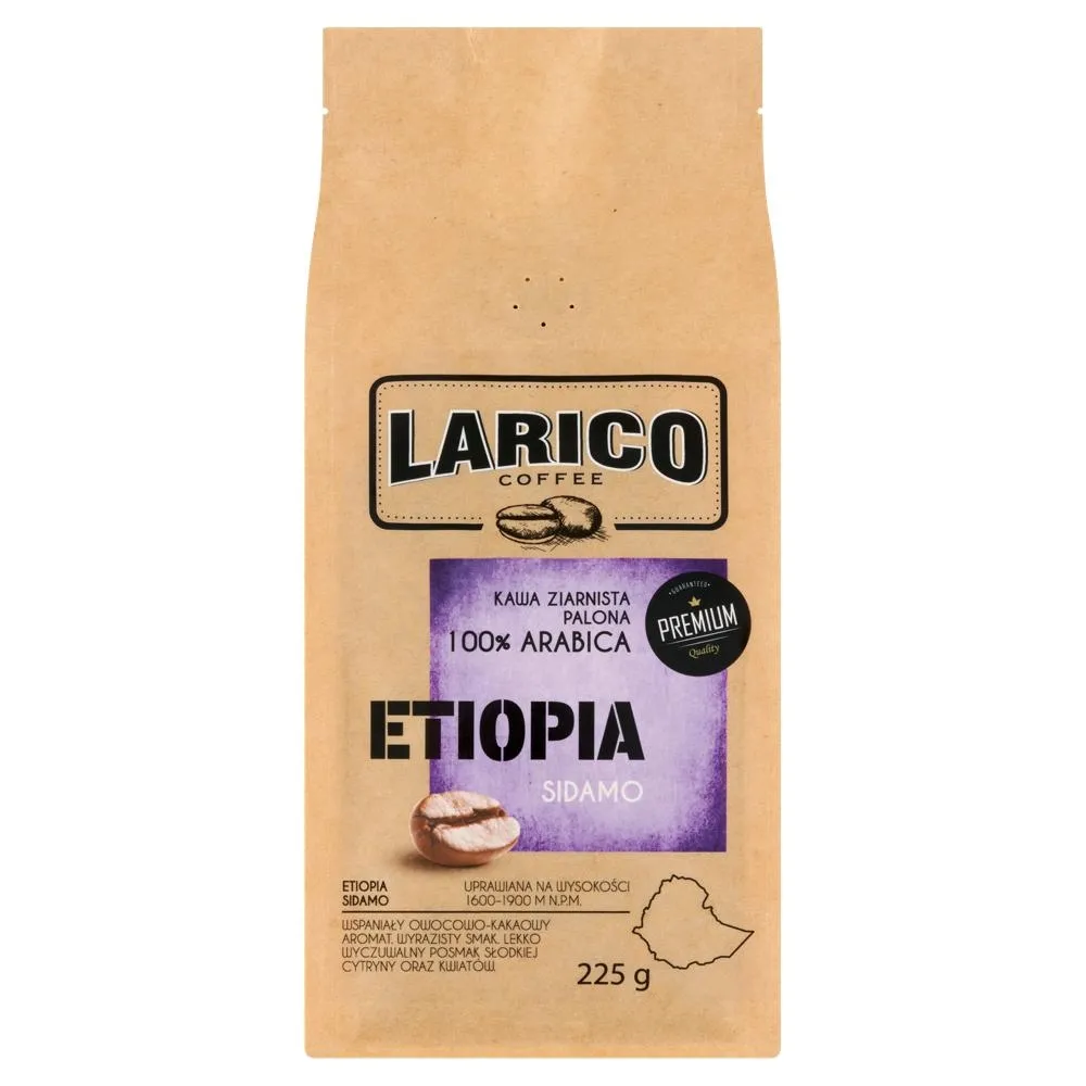 Larico Coffee Etiopia Sidamo 100 % Arabica Kawa ziarnista palona 225 g