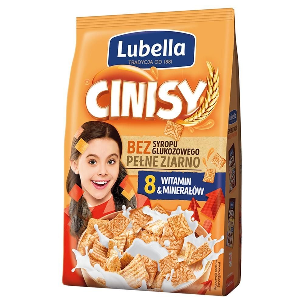 Lubella Cinisy Zbożowe kwadraciki o smaku cynamonowym 500 g