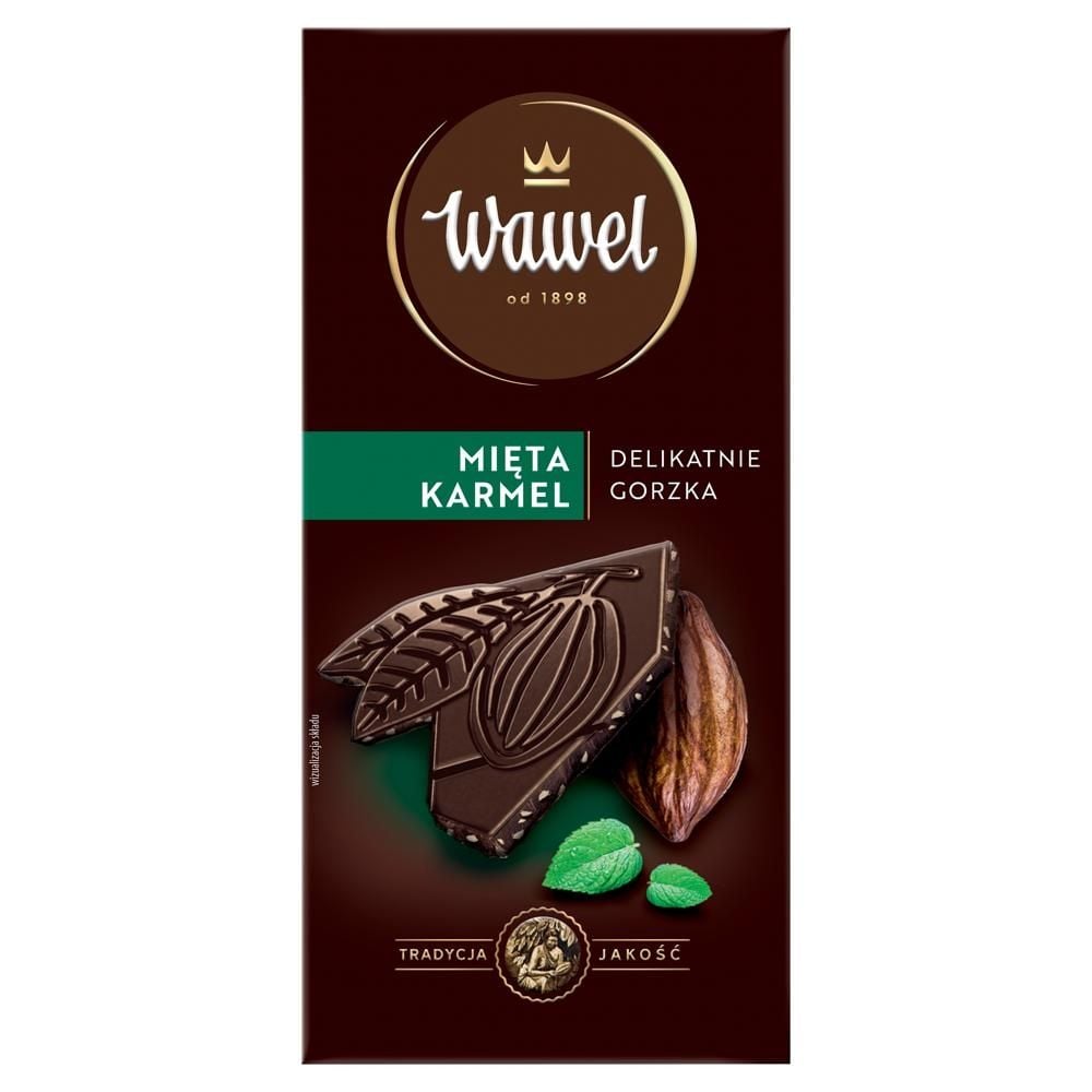 Wawel Czekolada delikatnie gorzka mięta karmel 90 g