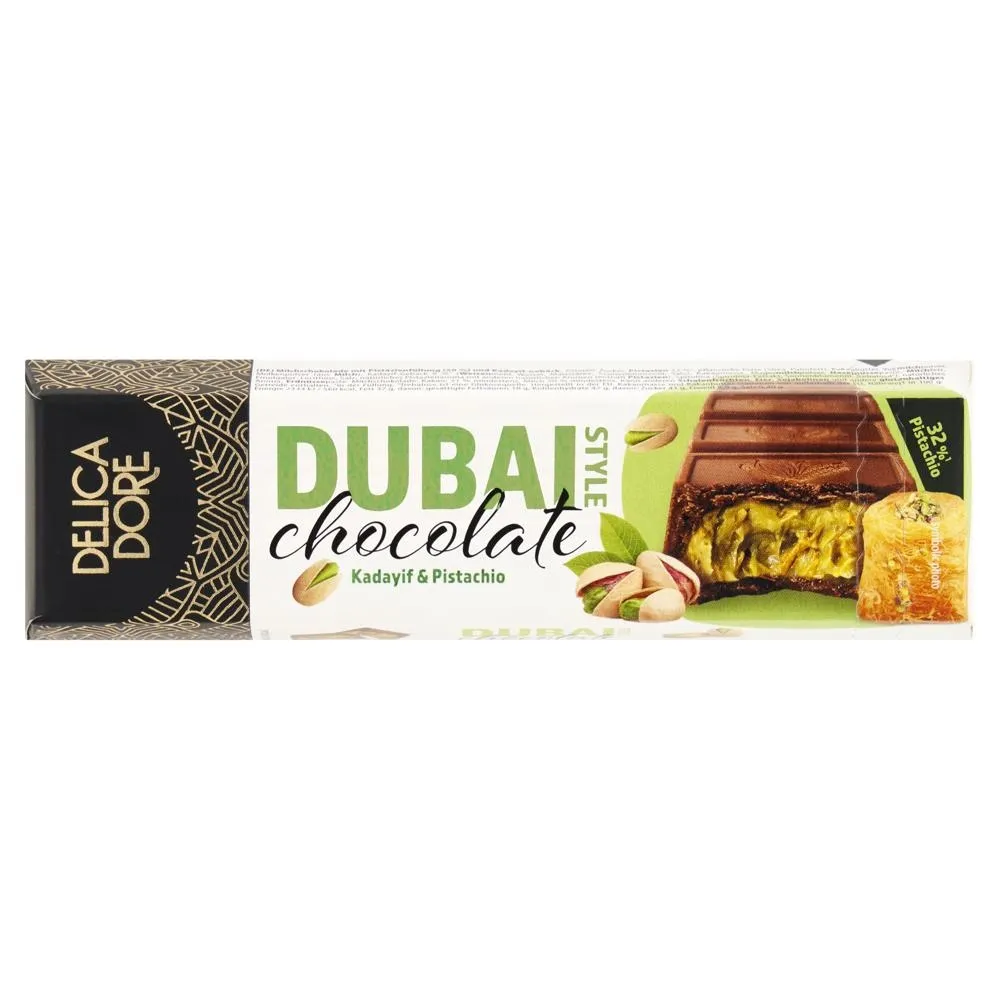 Delicadore Czekolada mleczna z nadzieniem pistacjowym i ciastem Kadayif 70 g