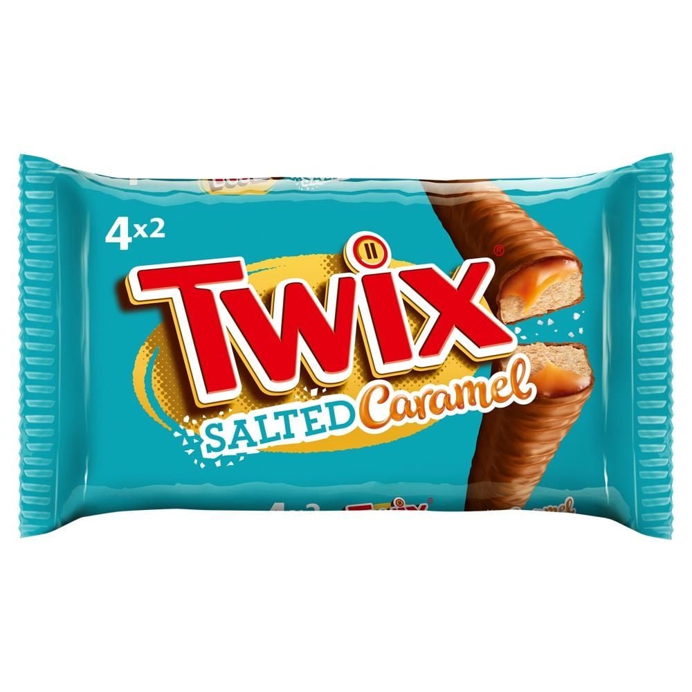 Twix Salted Caramel Ciasteczka oblane słonym karmelem i mleczną czekoladą 184 g (4 x (2 x 23 g))