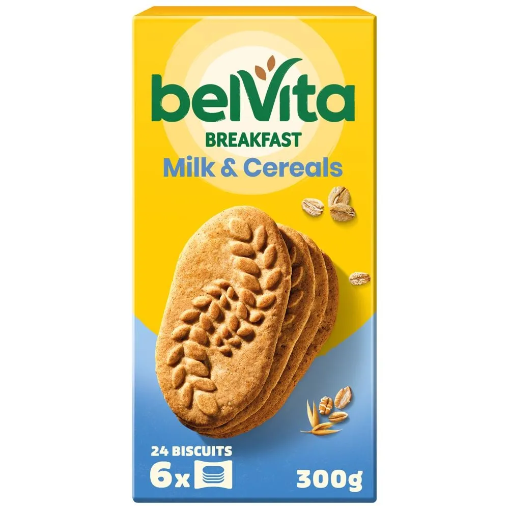 belVita ciastka zbożowe z mlekiem, wzbogacone w wapń, magnez i żelazo ciastka zbożowe - 300 g