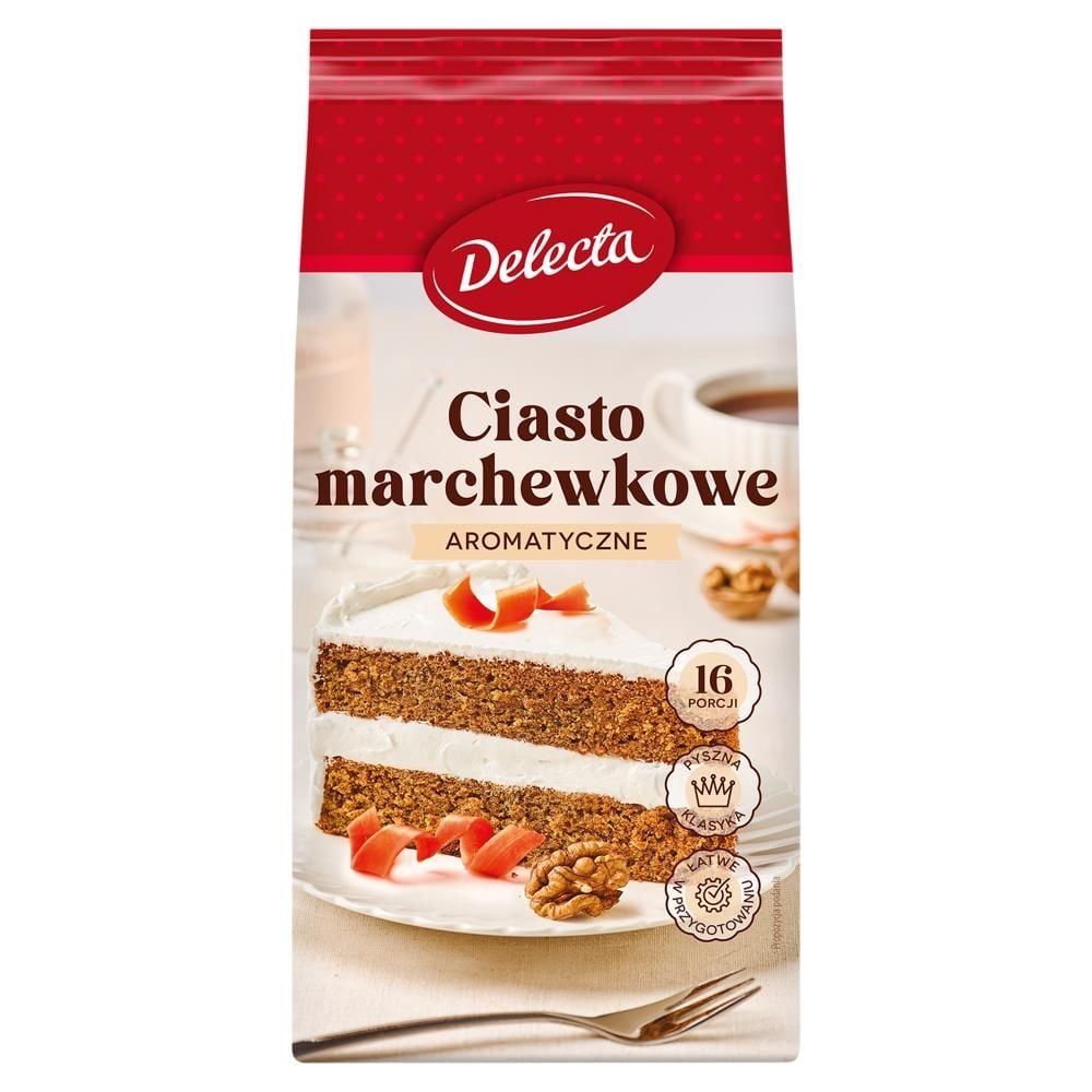 Delecta Ciasto marchewkowe mieszanka do domowego wypieku ciasta 380 g