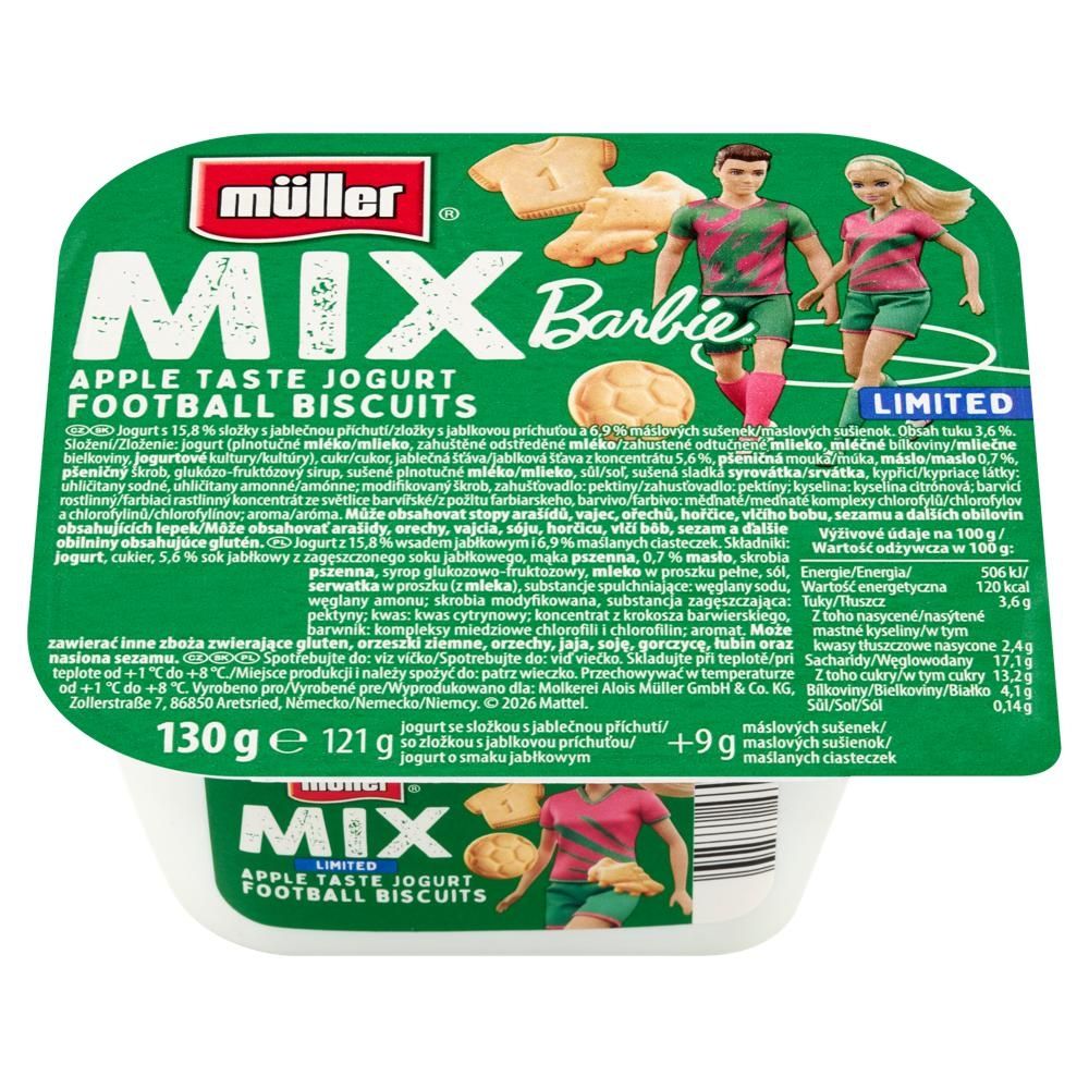 Müller Mix Jogurt z wsadem jabłkowym i maślanymi ciasteczkami 130 g