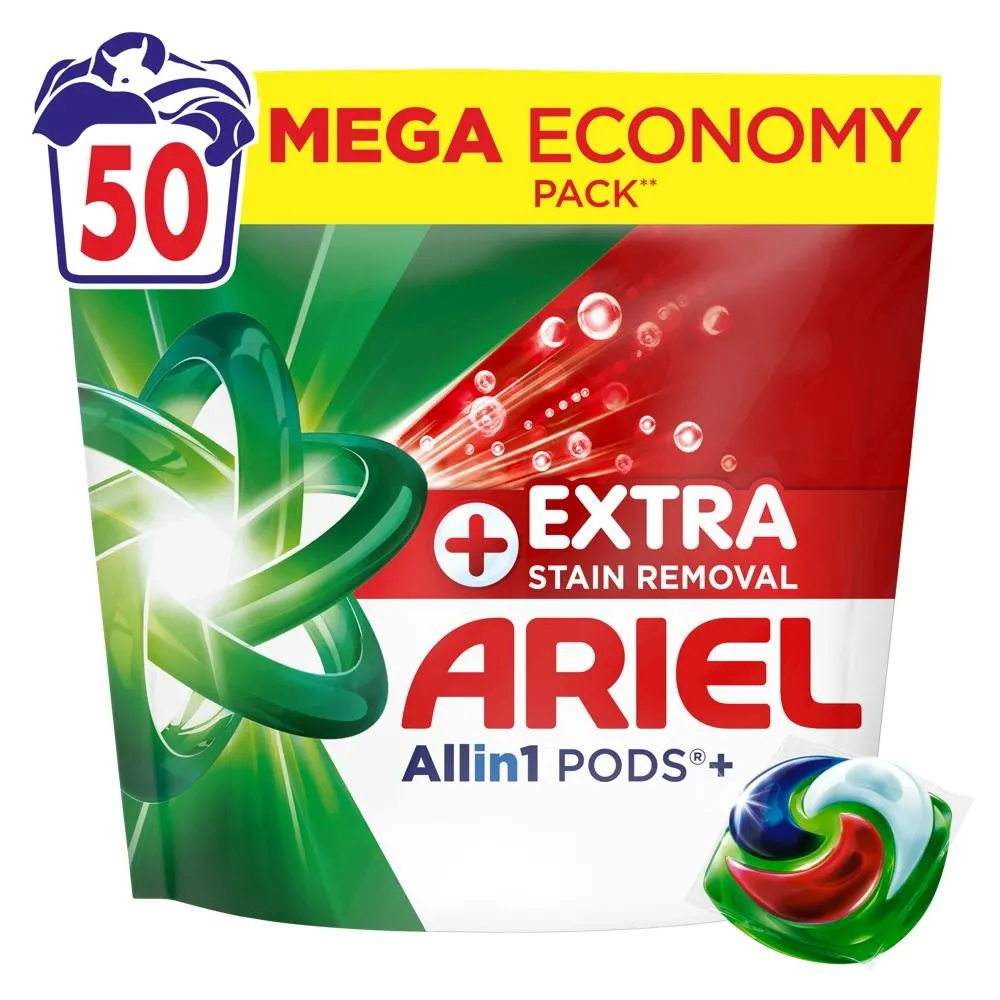 Ariel Allin1 PODS + Dodatkowa Moc Usuwania Plam Kapsułki Do Prania, 50 Prań