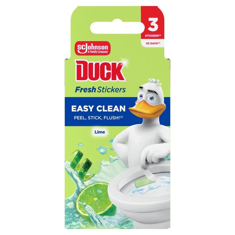 Duck Fresh Stickers Easy Clean Lime Żelowe paski do toalet 27 g (3 x 9 g)