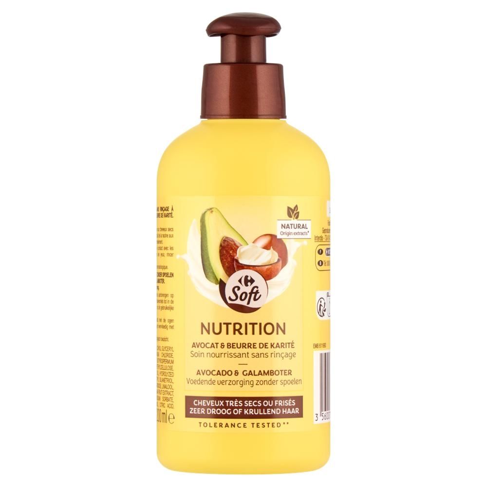 Carrefour Soft Nutrition Odżywka pielęgnacyjna bez spłukiwania awokado i masło shea 200 ml