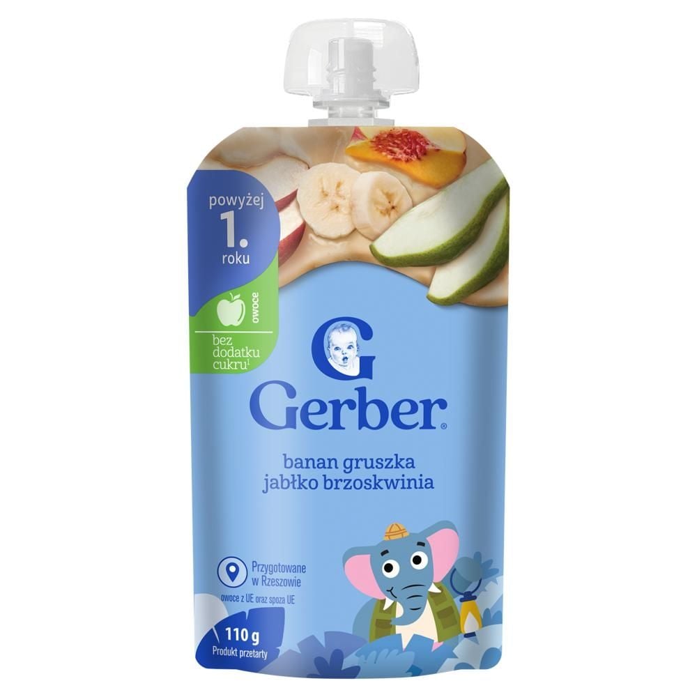 Gerber Deserek banan gruszka jabłko brzoskwinia powyżej 1. roku 110 g